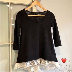 Adorable black tunic with lace